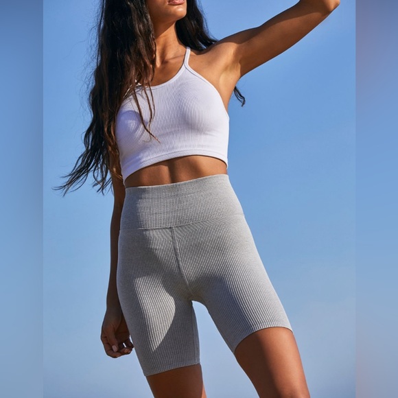 FP Movement Free People Happiness Runs Bike Shorts Blue M/L NWOT - Picture 5 of 6